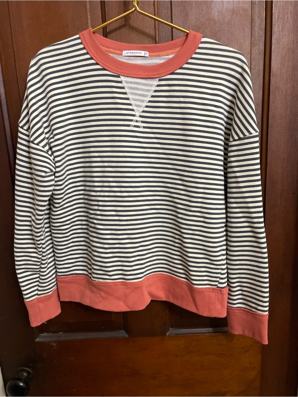 Staccato women's small long sleeve striped top